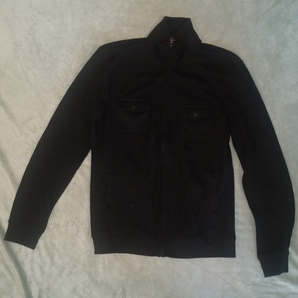 Men's ribbed slim fit full zip sweater